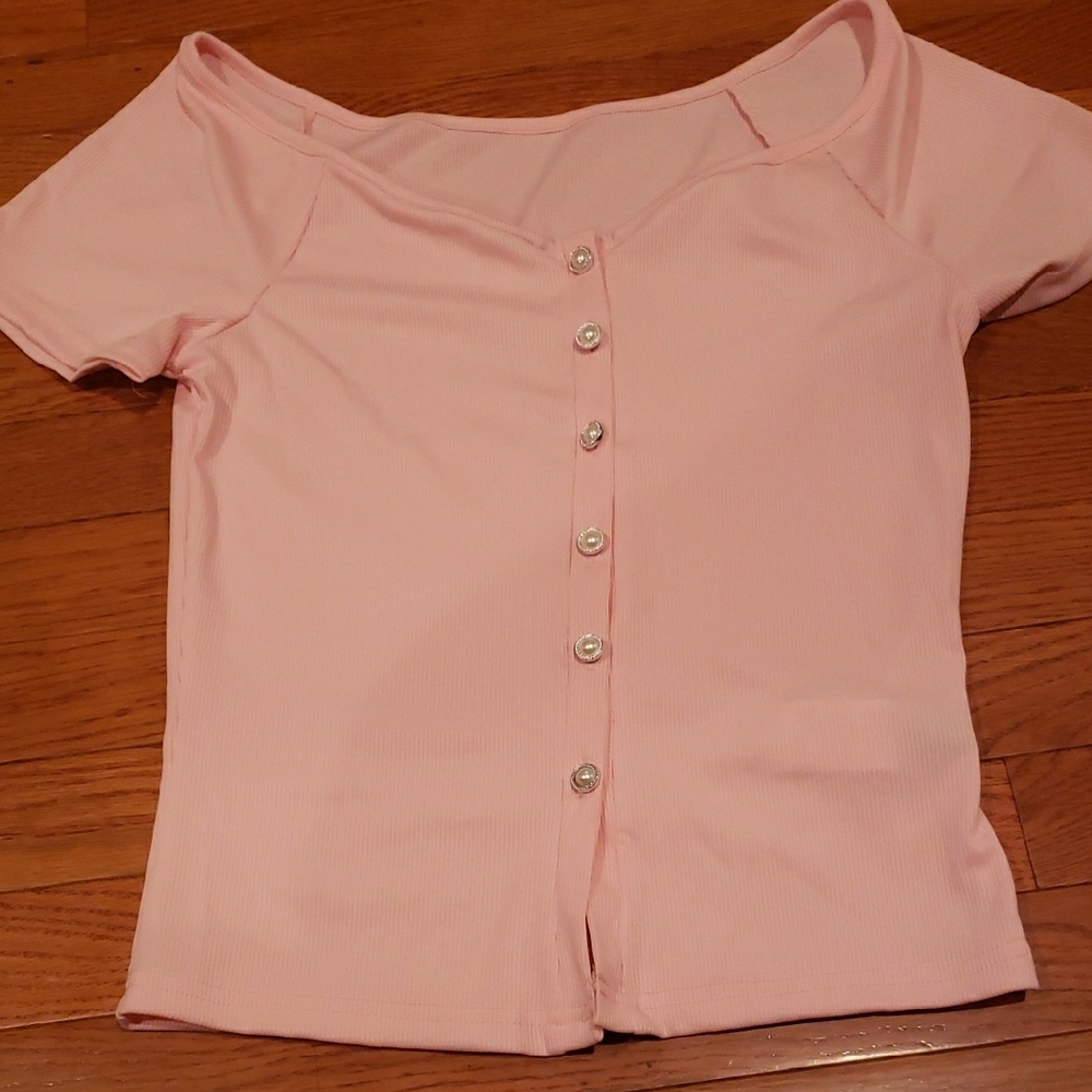 Elegant Pink Off-Shoulder Bodysuit